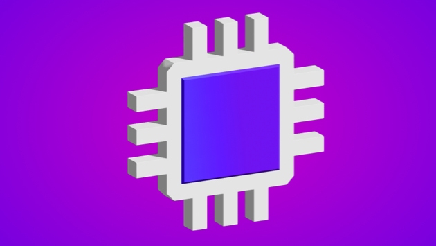 A 3D render of a computer chip
